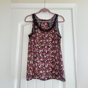 Women’s blouse with black lace size Med EUC